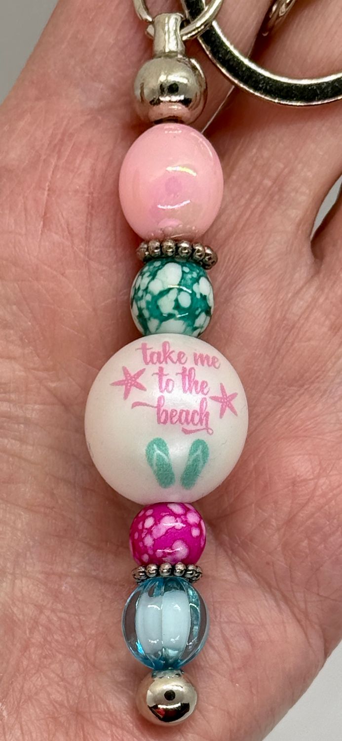 Take Me to the Beach Scissor Fob (Pink)