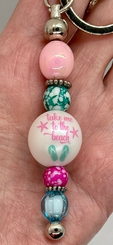 Take Me to the Beach Scissor Fob (Pink)