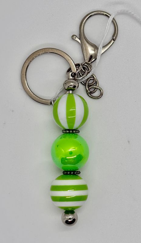 Green Stripes Scissor Fob