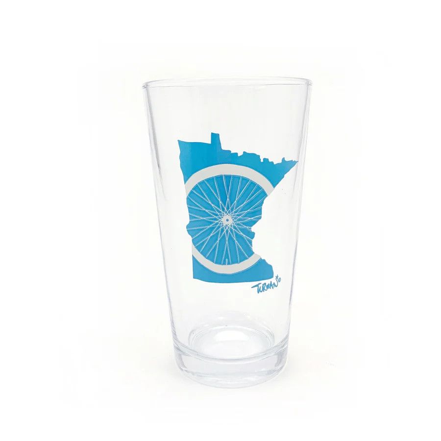 Adam Turman Pint Glass - MN Bike Wheel