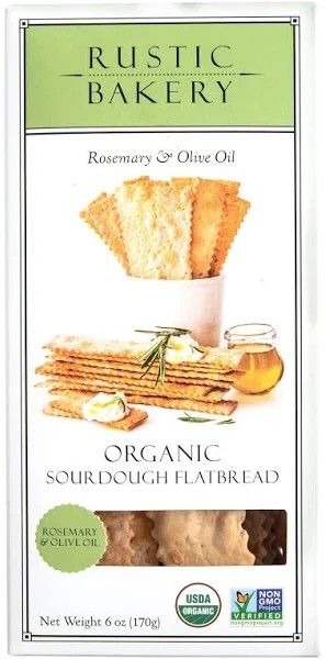 Rustic Bakery Organic Sourdough Flatbread Crackers - Rosemary &amp; Olive Oil