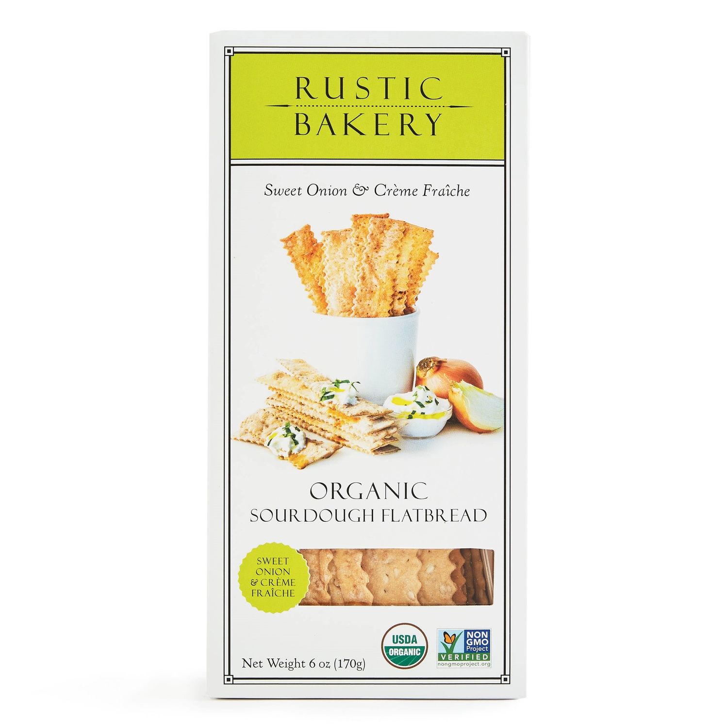 Rustic Bakery Organic Sourdough Flatbread Crackers - Sweet Onion &amp; Creme Fraiche