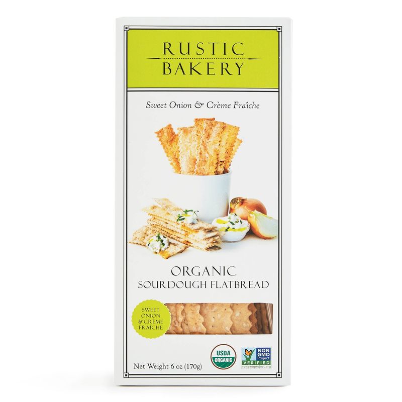 Rustic Bakery Organic Sourdough Flatbread Crackers - Sweet Onion &amp; Creme Fraiche