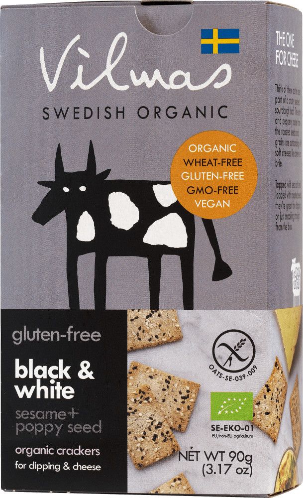 Vilmas Swedish Organic Cracker - Black &amp; White