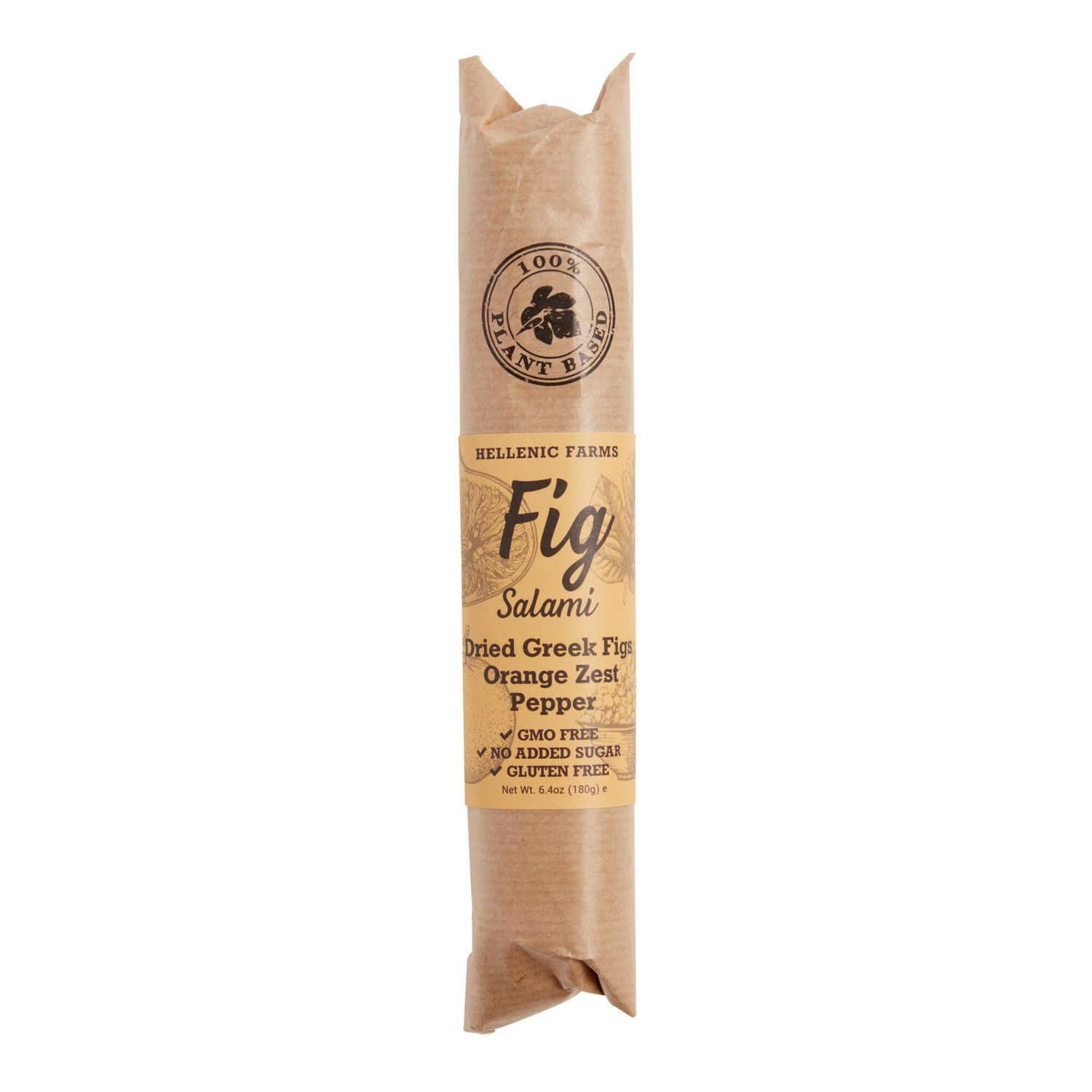 Hellenic Farms Fig Salami - Dried Greek Figs, Orange Zest, Pepper
