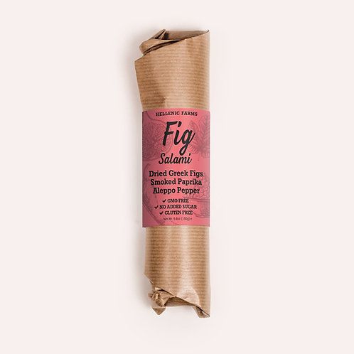 Hellenic Farms Fig Salami - Dried Greek Figs, Smoked Paprika, Pepper