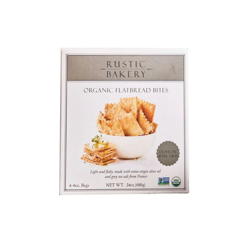 Rustic Bakery Organic Sourdough Flatbread Crackers Family Pack - Olive Oil &amp; Sel Gris