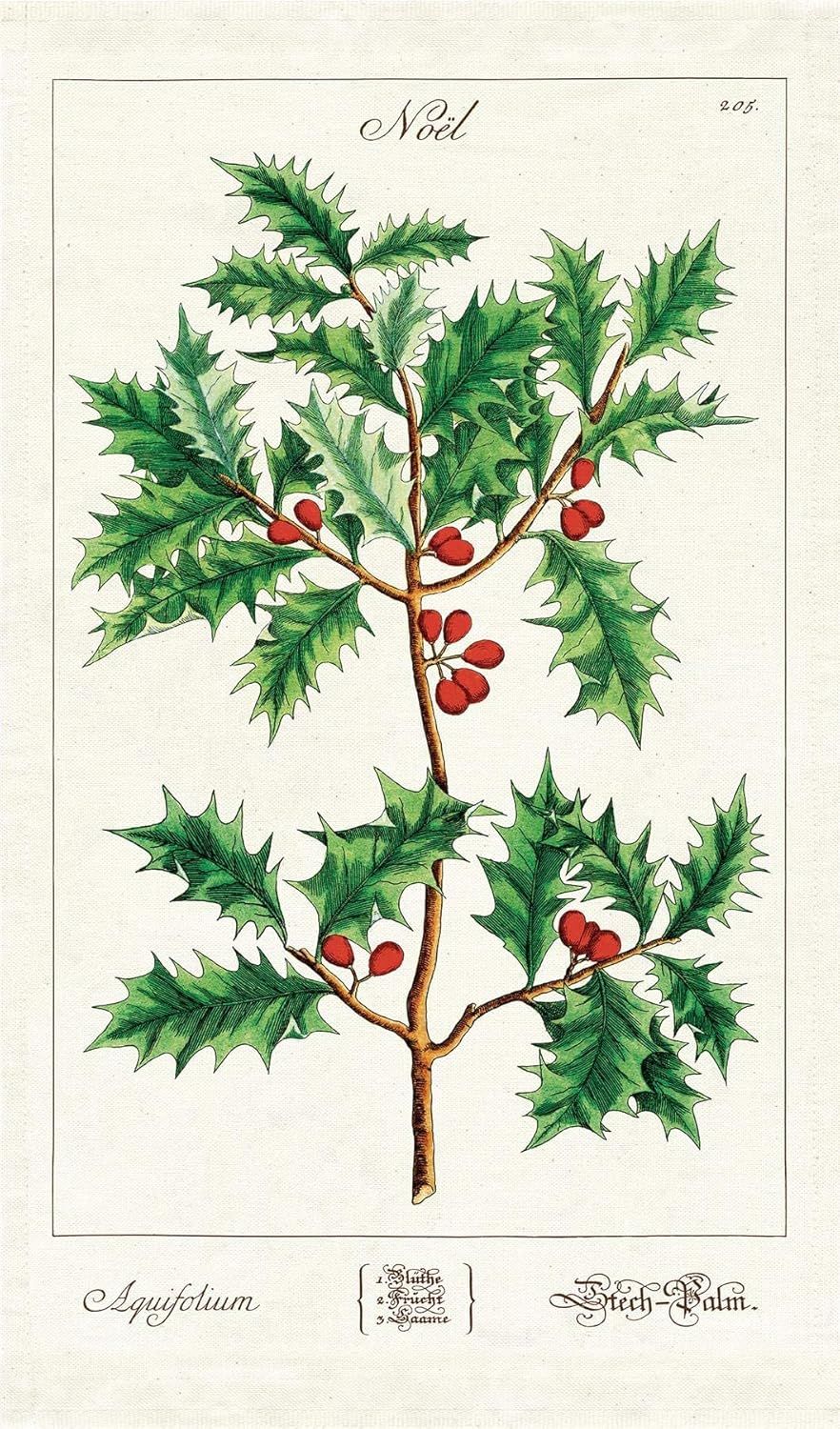 Cavallini Papers Vintage Tea Towel - Holly