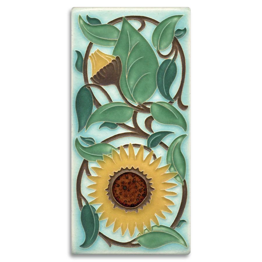 Motawi Tileworks - Sunflower on Light Blue 4x8, 4892