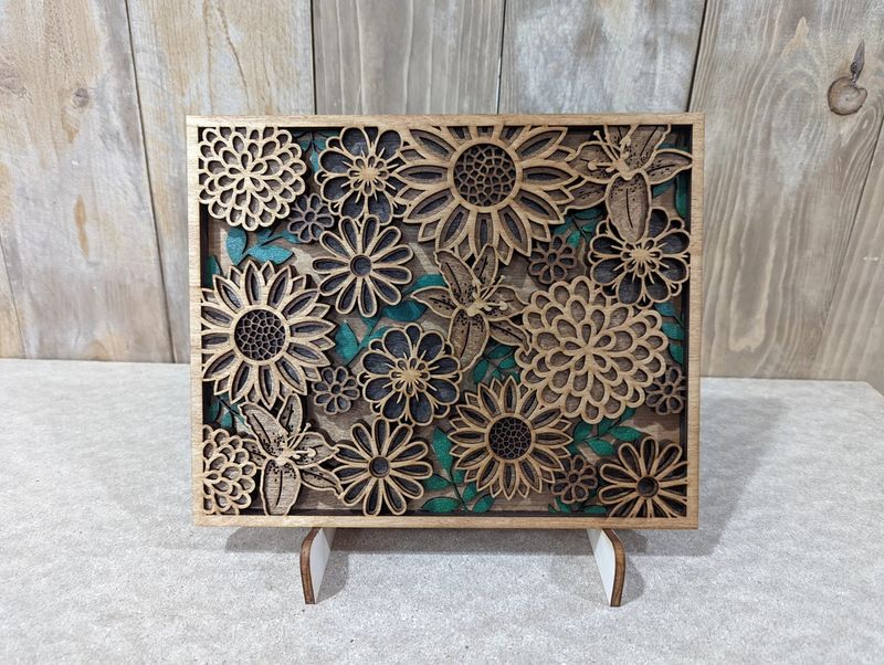 Knit and Nailed Wall Plaque - Flowers