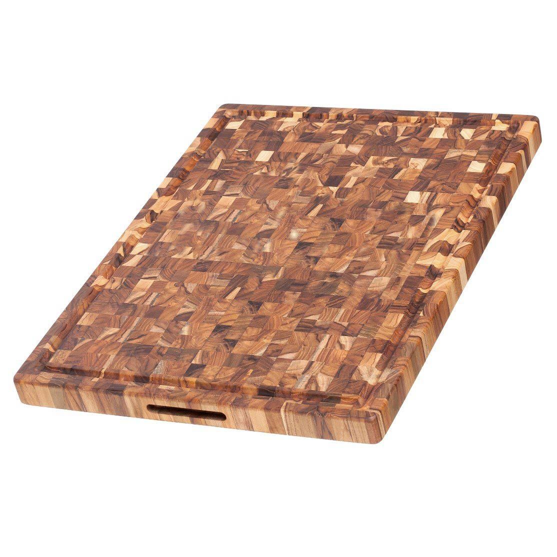 TeakHaus - Rectangle Hand Grip &amp; Juice Canal End Grain Cutting Board 333