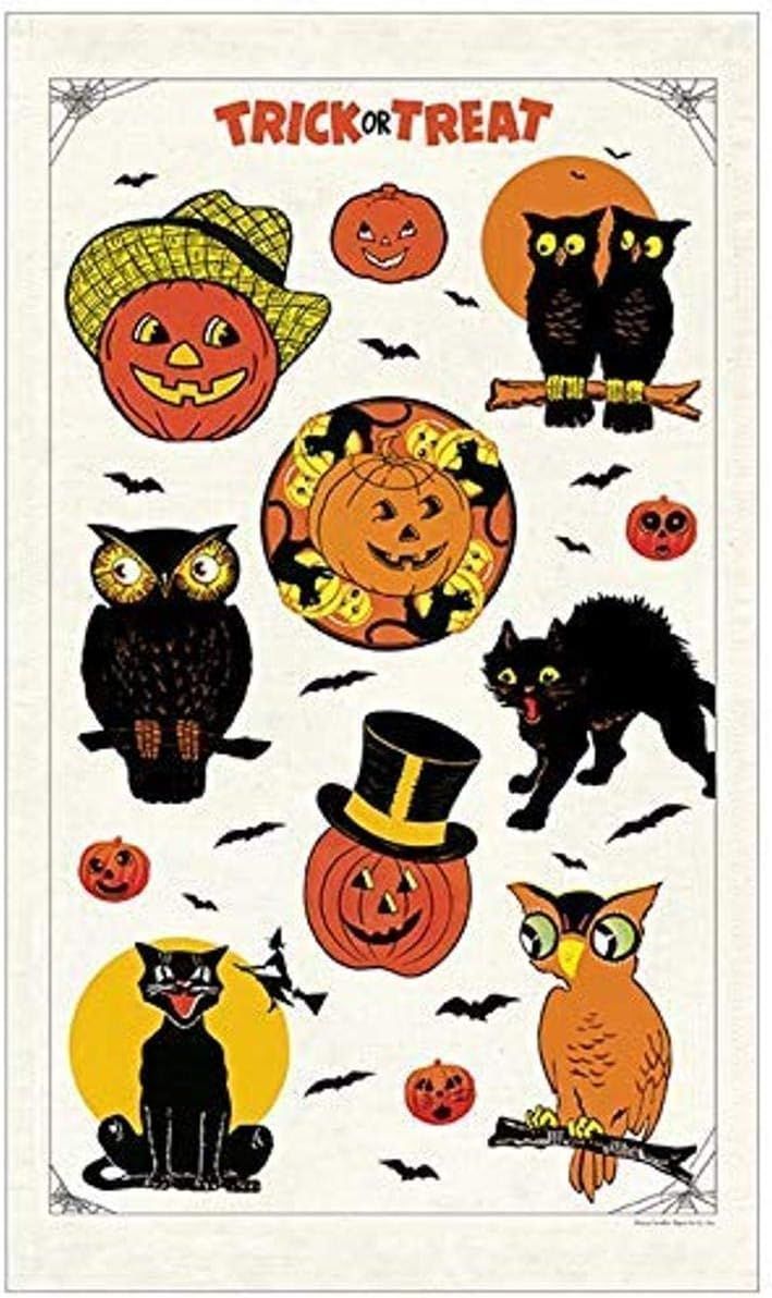 Cavallini Papers Vintage Tea Towel - Halloween