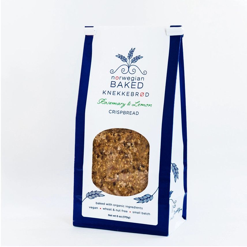 Norwegian Baked Knekkebrod - Rosemary &amp; Lemon Crispbread