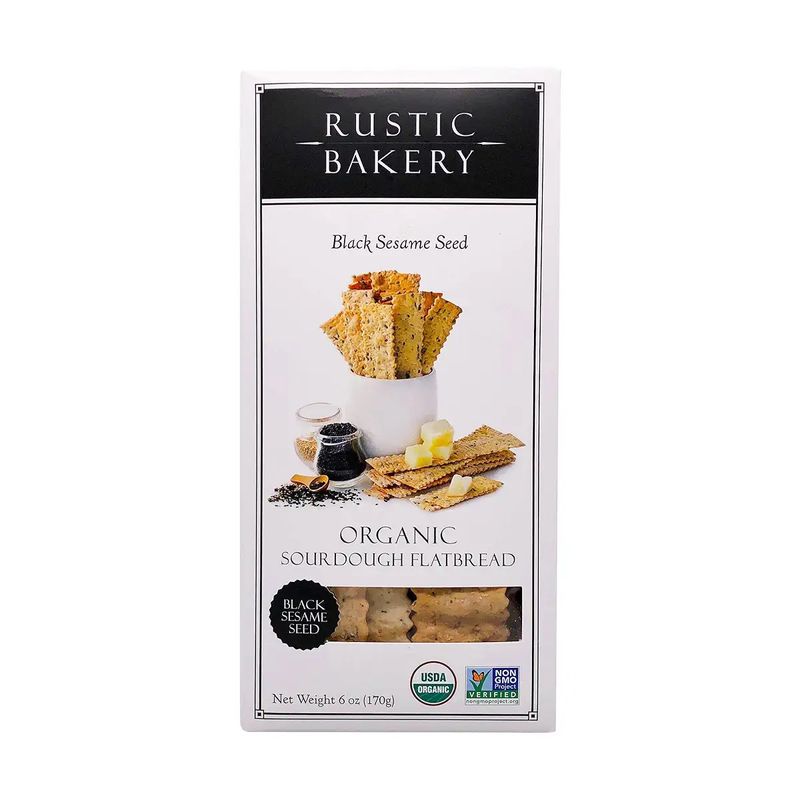 Rustic Bakery Organic Sourdough Flatbread Bites - Black &amp; White Sesame