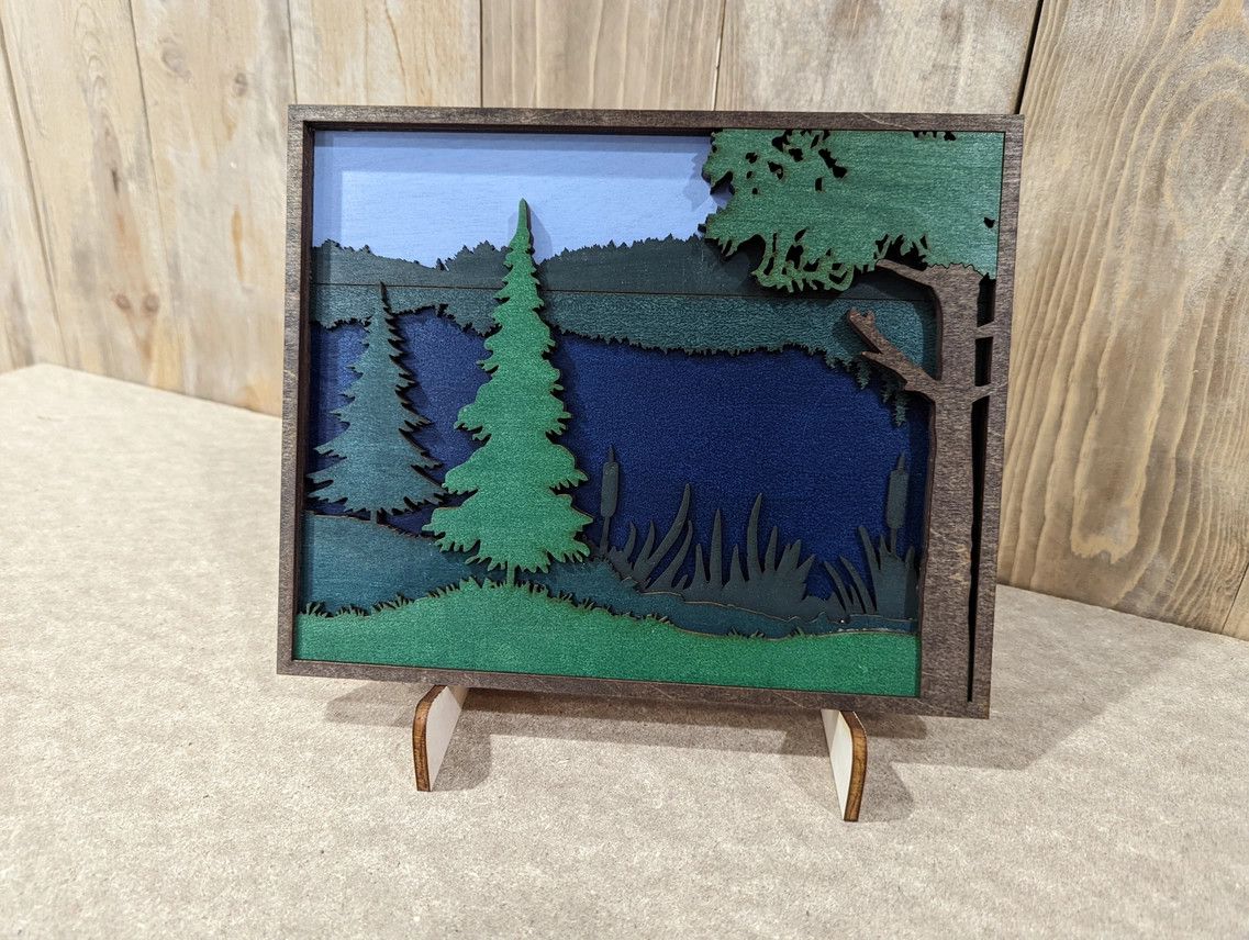 Knit and Nailed Wall Plaque - Lake