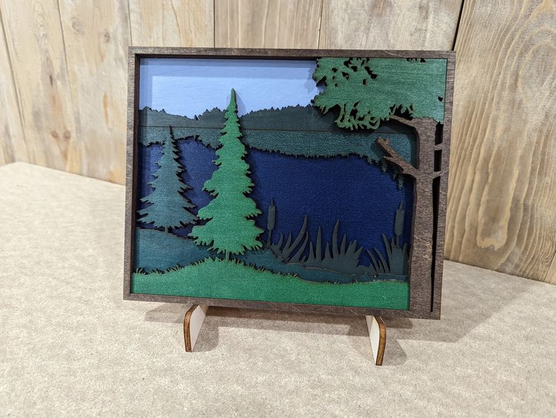 Knit and Nailed Wall Plaque - Lake