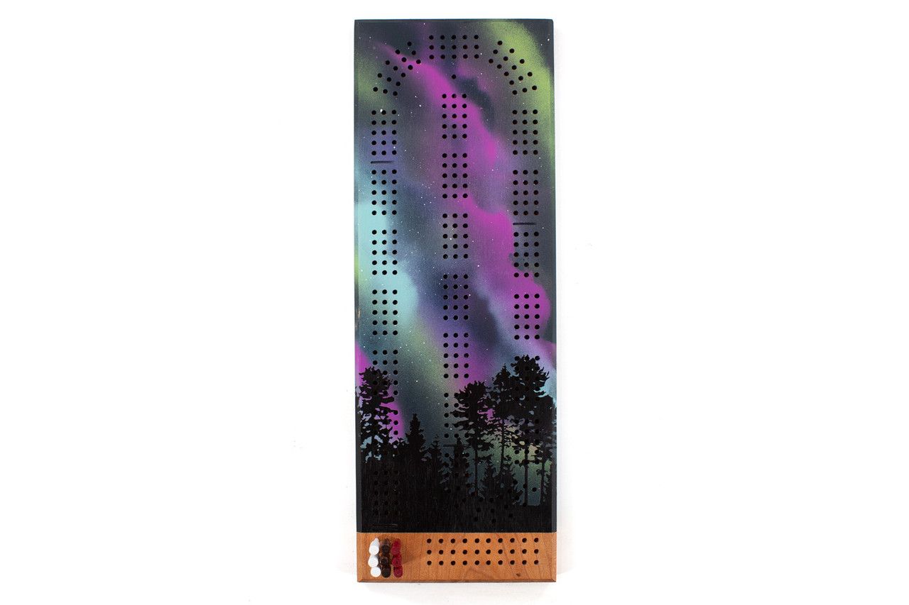 Sanborn Canoe Co Cribbage Board - Aurora Borealis