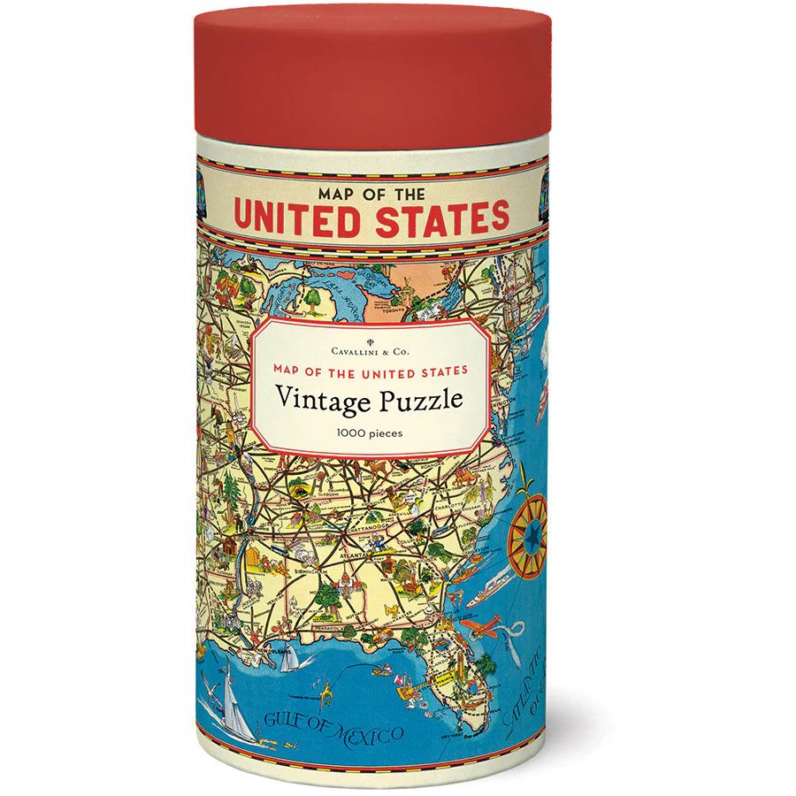 Cavallini Papers Vintage Puzzle - Map of the United States
