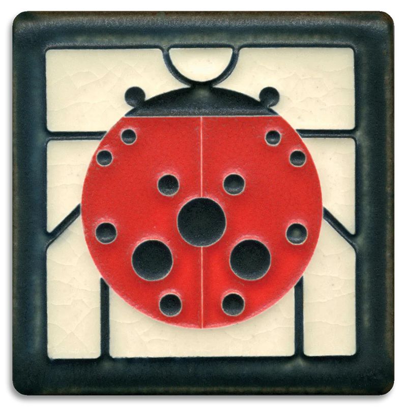 Motawi Tileworks - Ladybug on White, 4x4, 4475
