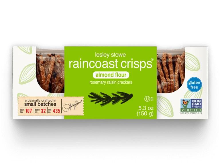 Lesley Stowe Raincoast Crsips - Almond Flour Rosemary Raisin