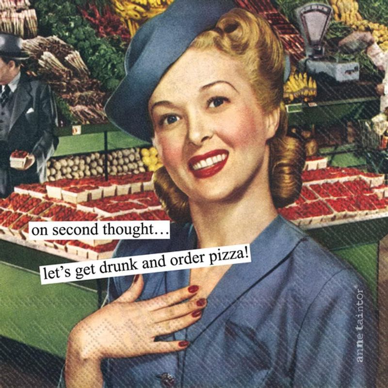 IHR Cocktail Napkins - Anne Taintor, Pizza