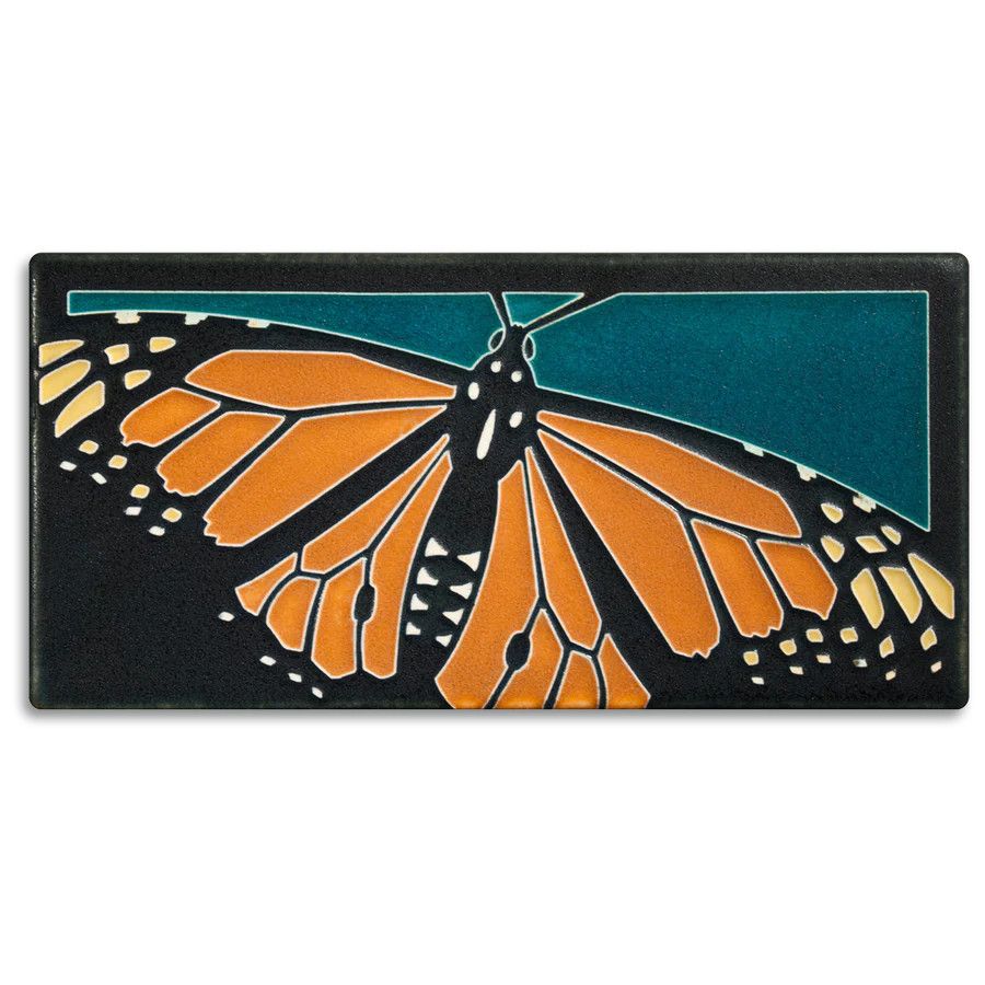 Motawi Tileworks - Monarch on Turquoise, 4x8, 4809