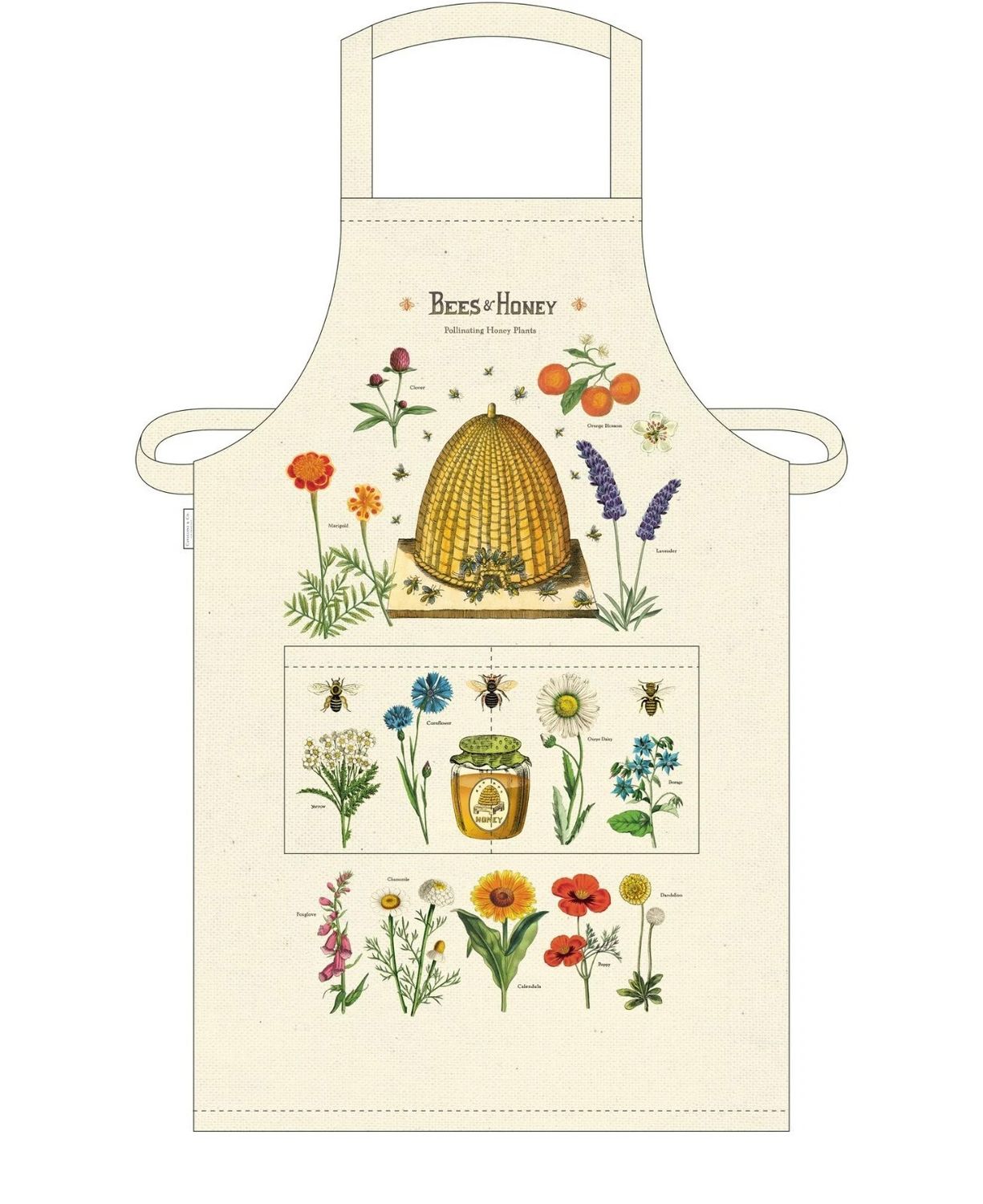 Cavallini Papers Vintage Apron - Bees &amp; Honey