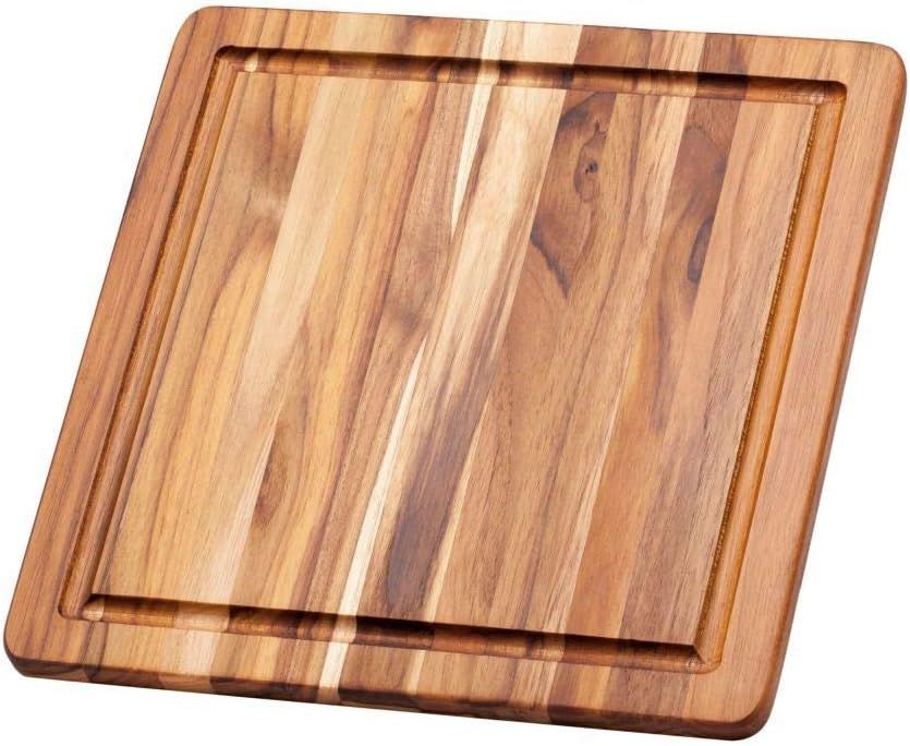TeakHaus - Square Edge Grain Board w/ Juice Canal, small - 407