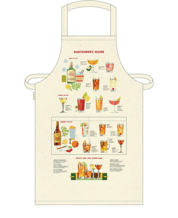 Cavallini Papers Vintage Apron - Bartender&#39;s Guide