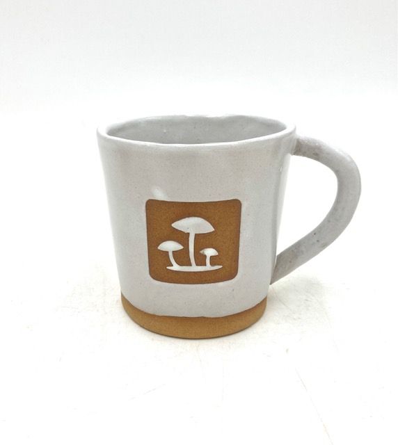 Ruby Farms Pottery Camp Mug - Mushroom, Color: White