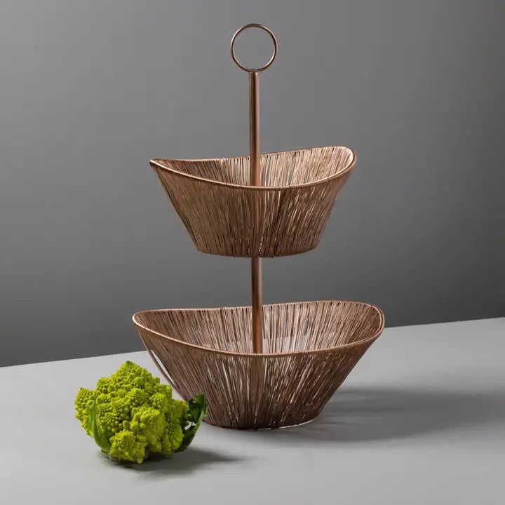 Be Home - Rose Rhythm Wire Basket, 2-Tier, 87-8022