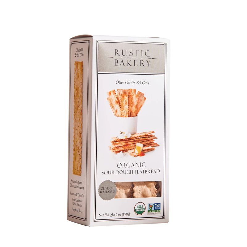Rustic Bakery Organic Sourdough Flatbread Crackers - Olive Oil &amp; Sel Gris