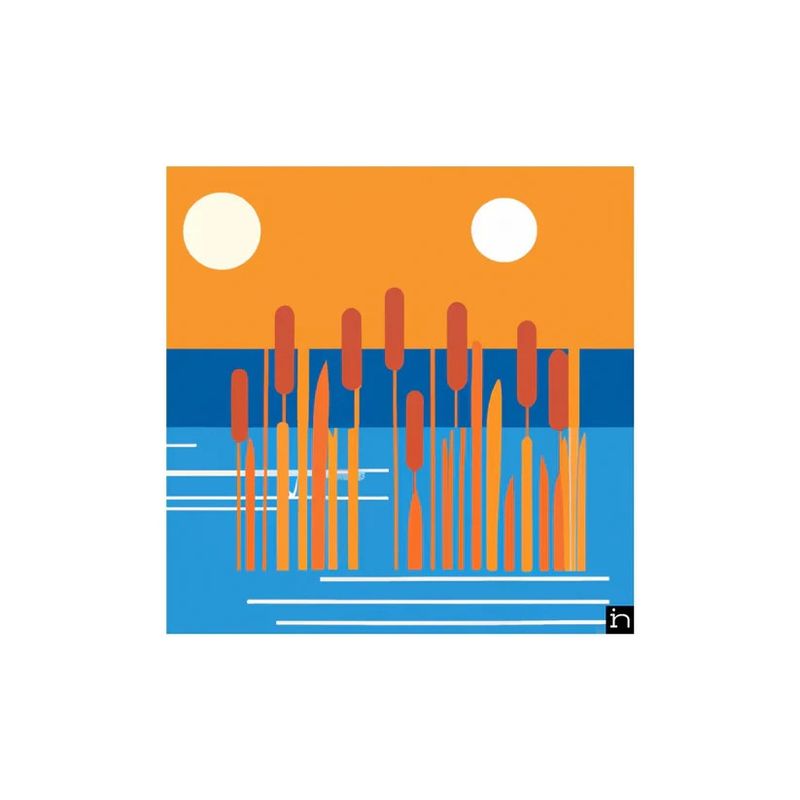 Taalla Matted Print - Cattail 007-23