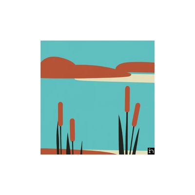 Taalla Matted Print - Cattail 009-23