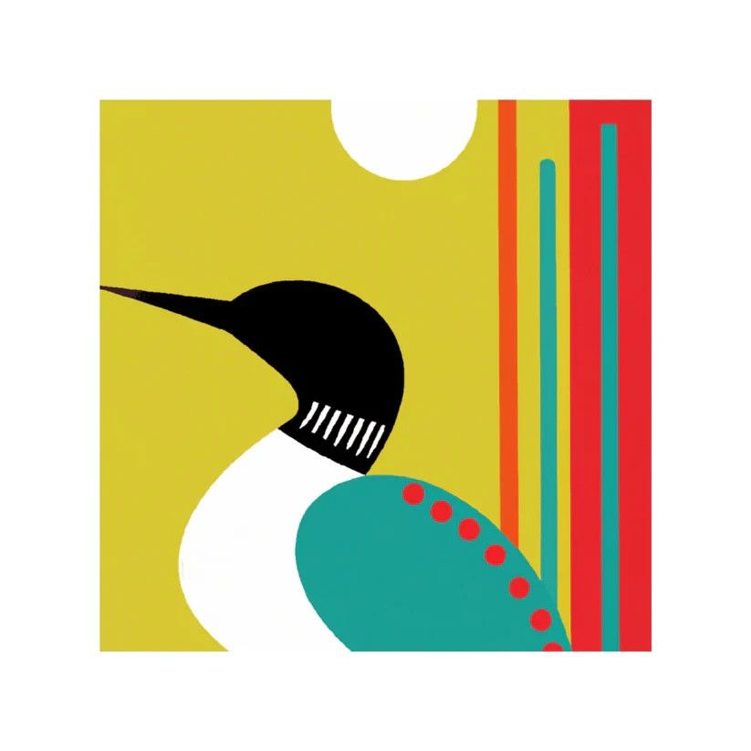Taalla Matted Print - Loon 006-23