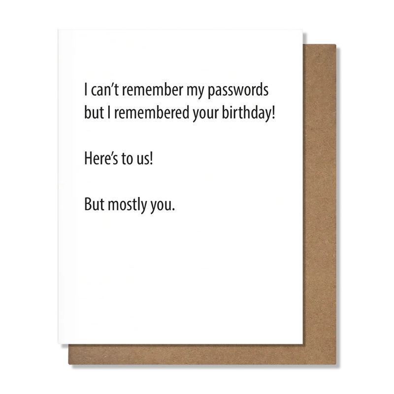 Pretty Alright Goods Card - Passwords