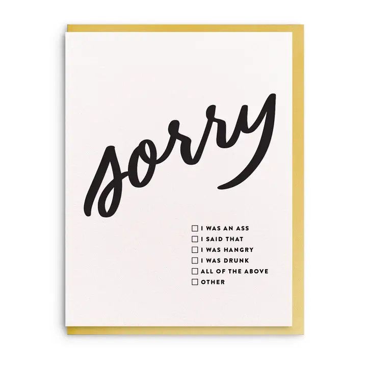 Dahlia Press Greeting Card - Sorry Checkbox