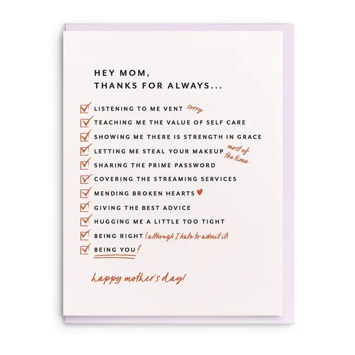 Dahlia Press Greeting Card - Mom List