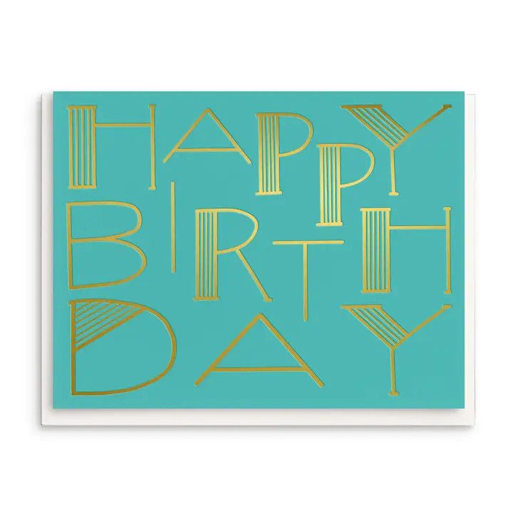 Dahlia Press Greeting Card - Birthday Gold