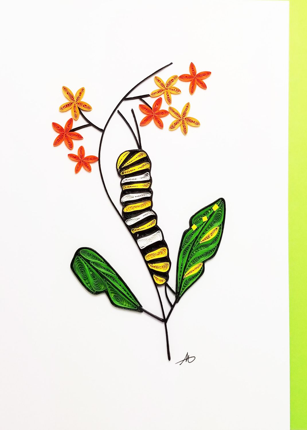 Iconic Quilling Monarch Caterpillar