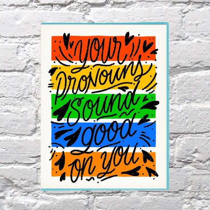 Bench Pressed Card - Your Pronouns
