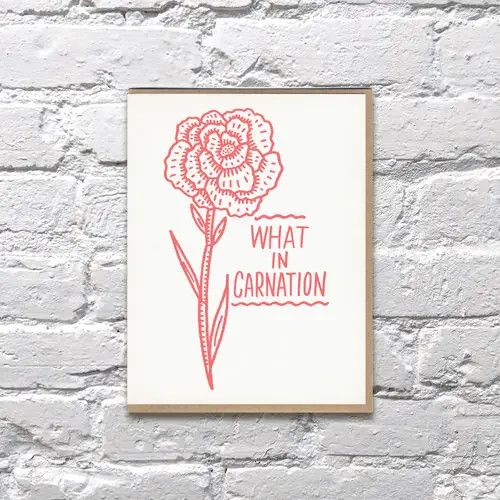 Bench Pressed Card - What In Carnation