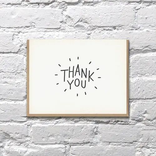 Bench Pressed Card - Thank You (lines)