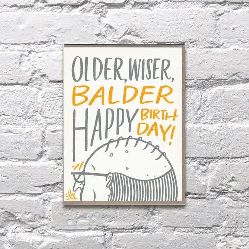 Bench Pressed Card - Older Wiser Balder