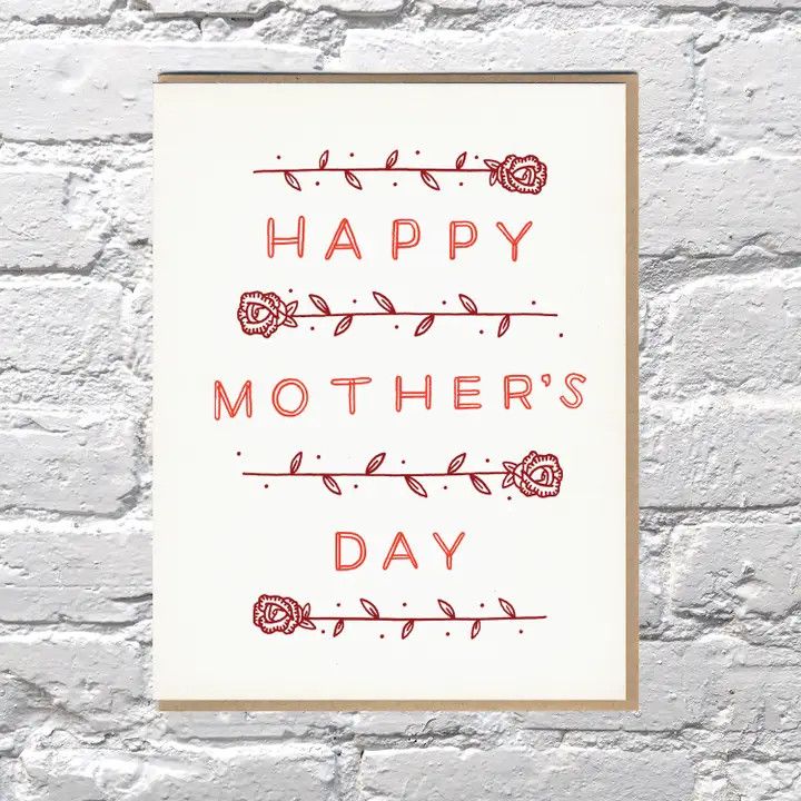 Bench Pressed Card - Mother&#39;s Day Roses