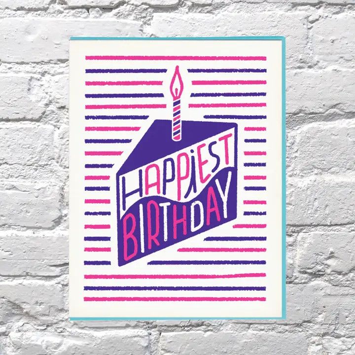 Bench Pressed Card - Happiest Birthday Cake