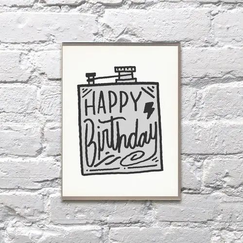 Bench Pressed Card - Flask Birthday