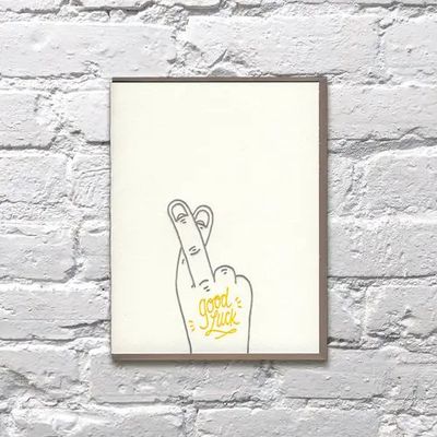 Bench Pressed Card - Good Luck Fingers Crossed