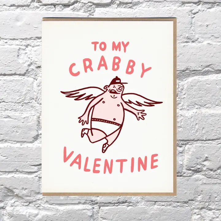 Bench Pressed Card - Crabby Cupid Valentine