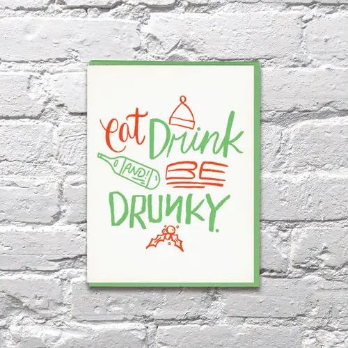 Bench Pressed Card - Eat Drink and Be Drunky